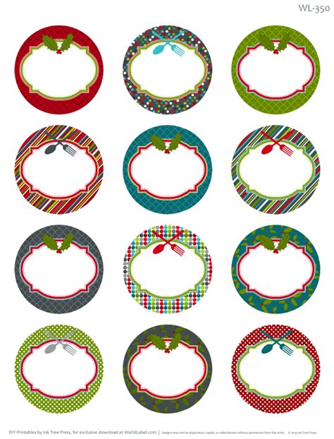 Round Christmas Labels Template